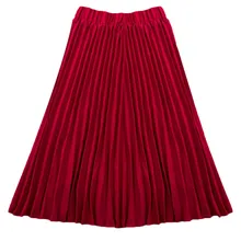 Красная летняя винтажная тюль юбка пачка миди летние юбки Женская эластичная юбка с высокой талией трапециевидная юбка-плиссе