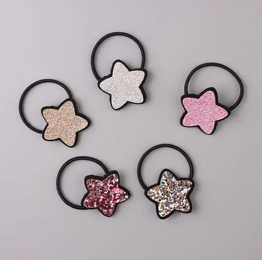 

4PCS Girls Kids Children SMILE stars Elastic Rubber Bands Hair Ties Rope Ponytail Holders hair clip hairpin Hair Accessory