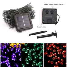 2018 Garland Christmas Tree LED Solar Powered Lamp Garden String LED Fairy Lights Outdoor Lighting Waterproof Wedding Decoration