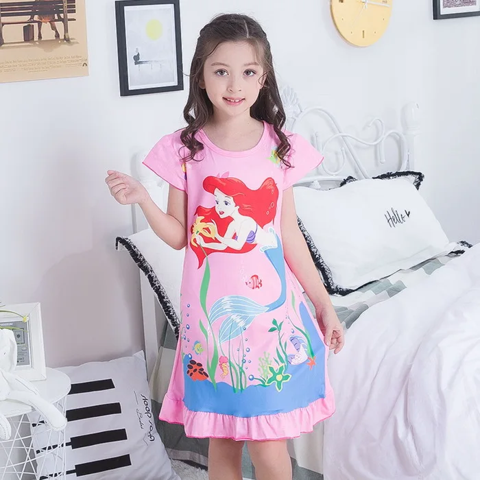 

Big Girl Braces Nightdress Children Sleepwear Girls Nightgown Summer Cute Cartoon Nightwear Nightie Kids Home Clothing nai568