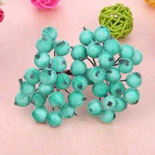 40 головок мини Поддельные фрукты маленькие ягоды искусственный цветок вишня тычинка Свадьба Дом Рождество декоративные двойные головки тычинки