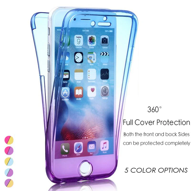 Для iPhone 11 Pro XS Max XR 8 7 6S Plus 5S SE чехол тонкий 360 для всего тела Мягкий ТПУ силиконовый