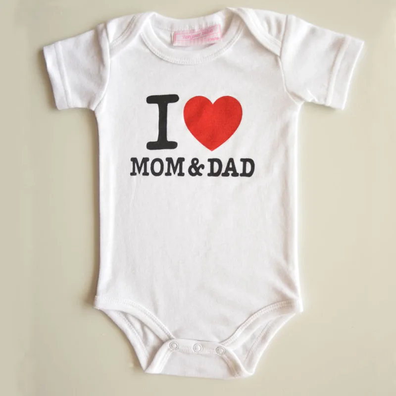 New born baby clothes bebe Romper girl boy costume for baby Cotton printing I LOVE MOM&DAD infant jumpsuits for baby clothing