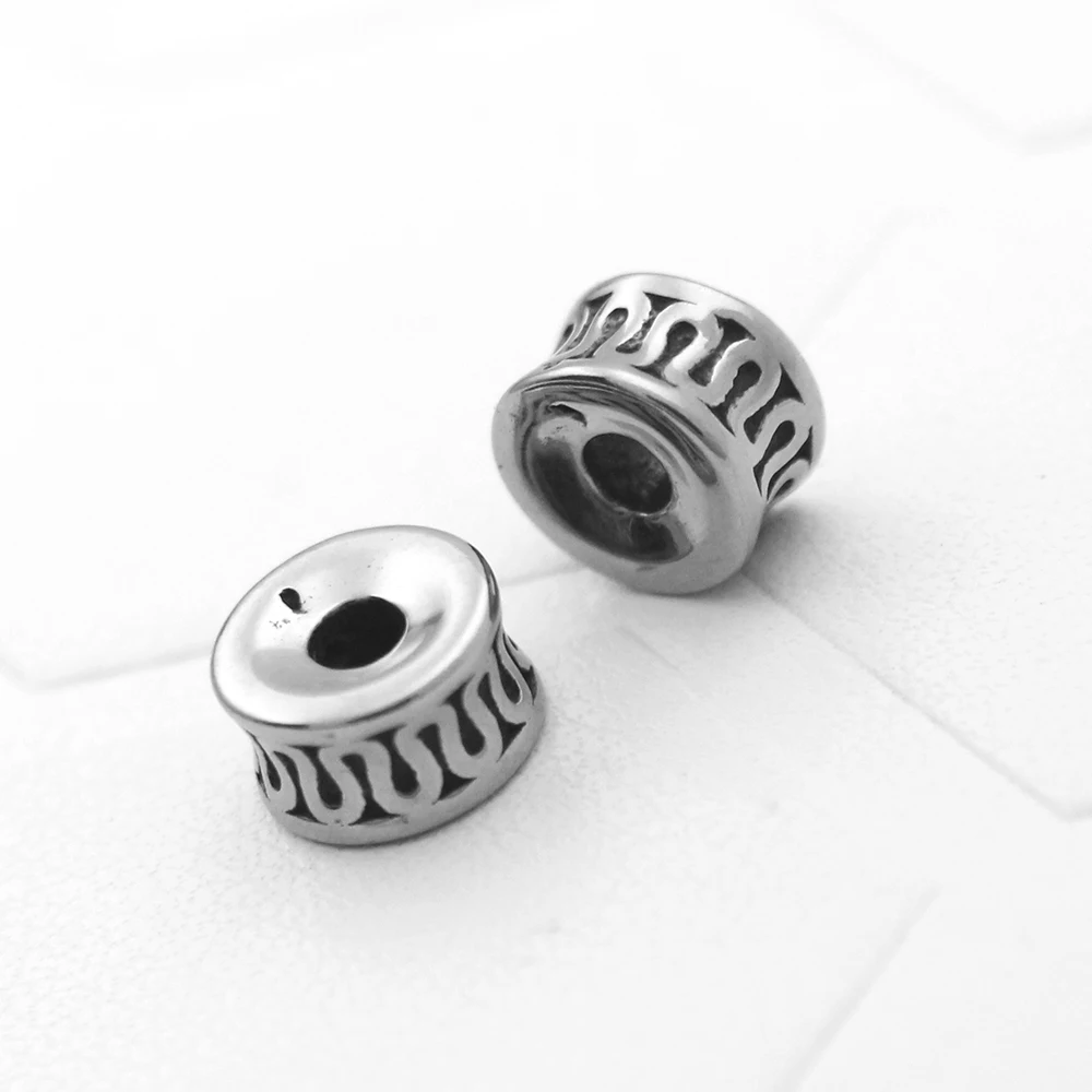 

316L Stainless Steel Wave Spacer Beads Silver Tone 2mm Small Hole Charm Bead For DIY Bracelets Jewelry Making Findings