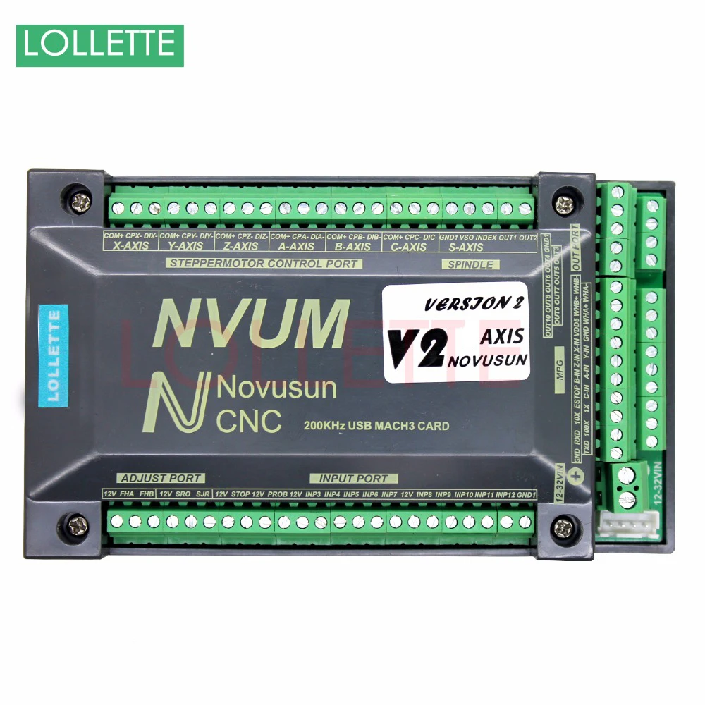 NVUM 6 Axis cnc гравер Mach3 USB карта 300 кГц 3 4 6 Axis CNC сверлильный станок управление движением карты Breakout Board