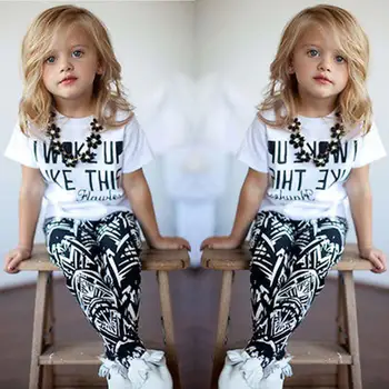 

Cotton Kids Clothes 1 2 3 4 5 6 7 8 Year Summer Girls Suits 2020 New Short-Sleeved T-Shirt Long Pant Children Clothing Set