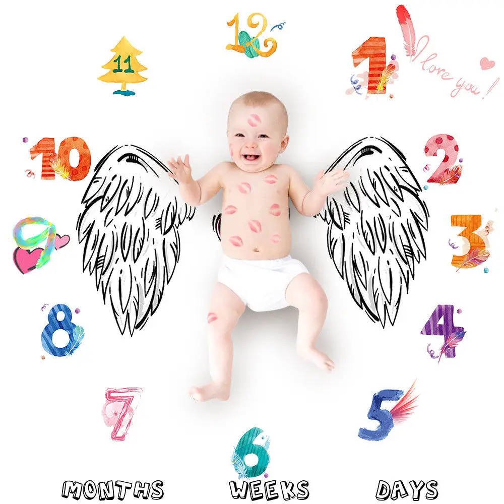 

Newborn Baby Kid Unicorn Wing Milestone Blanket For Photography Photo Prop Shoot