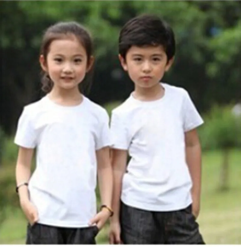 Детская футболка лето г., простая детская футболка белый и черный топ с короткими рукавами для малышей, футболки для новорожденных, хлопковые От 0 до 14 лет