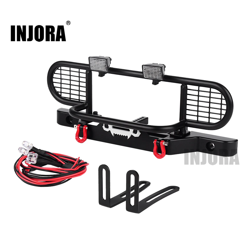 

INJORA TRX4 Metal Front Camel Trophy Bumper with Light for 1/10 RC Crawler Car Traxxas TRX4 TRX-4 Defender