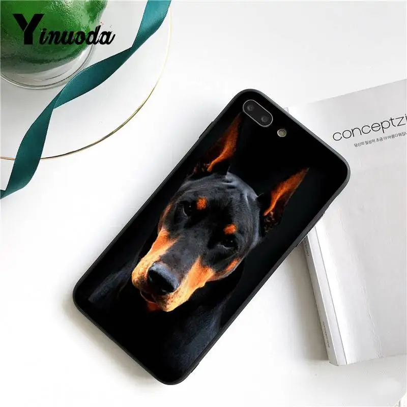 Yinuoda для iPhone 7 чехол черная такса собака добермана лицо Замечательный чехол для телефона для iPhone X 8 7 6 6S Plus X 5S SE XR XS XSMAX