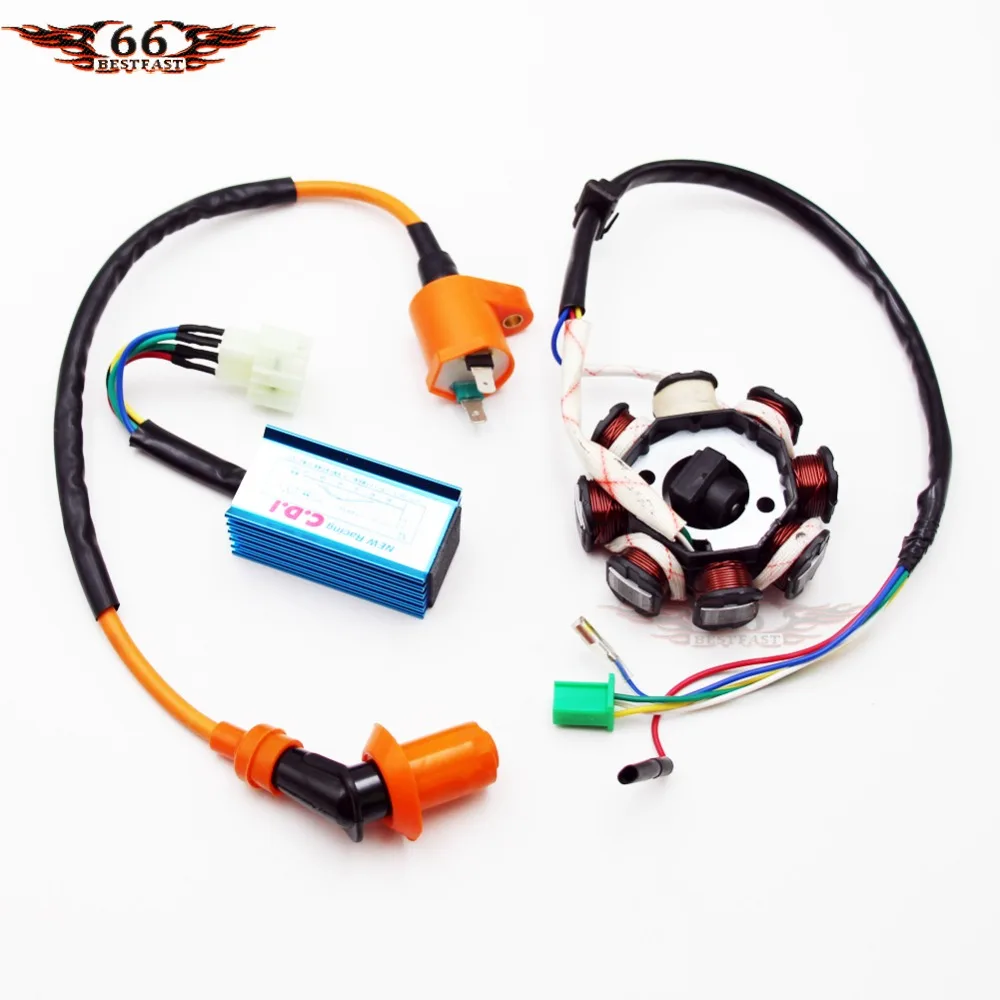 GY6 50cc 150cc 8 полюсная катушка статора зажигания CDI Box ATV Go Kart Lance Jonway Kuzuma Taotao Sunl