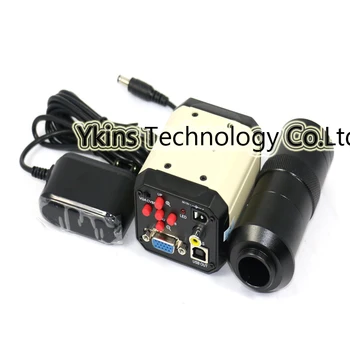 

2.0 HD 3 in1 Digital Industry Microscope Industrial Camera Magnifier VGA USB AV TV Outputs+130X C-mount Lens for PCB /Lab