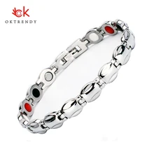 Oktrendy энергетический лечебный браслет из нержавеющей стали, магнитотерапевтические браслеты для женщин, офисный очаровательный браслет