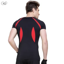 Быстросохнущие дышащие мужские футболки для бега новая спортивная Фитнес-одежда Мужская Лоскутная Спортивная Футболка сухая посадка Спортивная одежда для бега