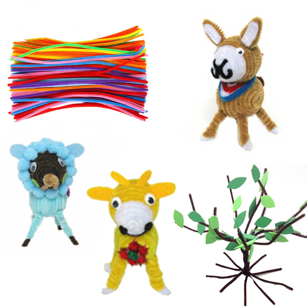 95pcs Kids Plush Sticks Materials Children Educational Toy Crafts