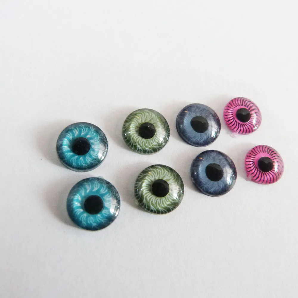 new style 100pcs 8mm/9mm flat round plastic toy animal eyes for diy
