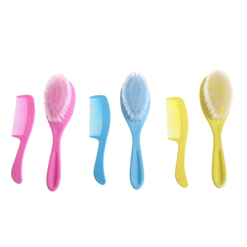 1 set Portable Soft Newborn Baby Hair Brush Comb Hairbrush Sets Baby