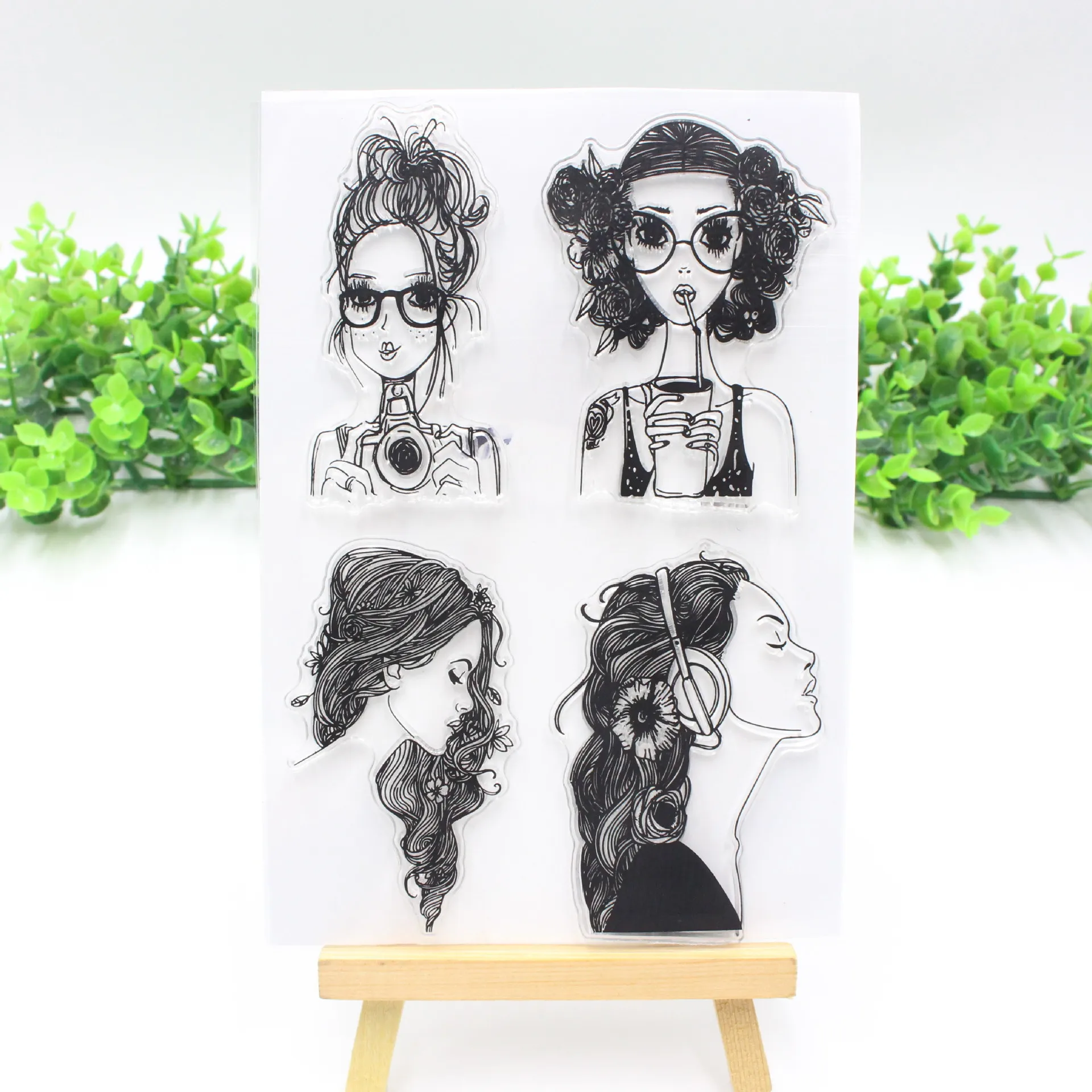 

Fashion Girl Clear stamps friend Girl Christmas Deer rubber transparent Silicone Stamp for Scrapbooking DIY decor tool