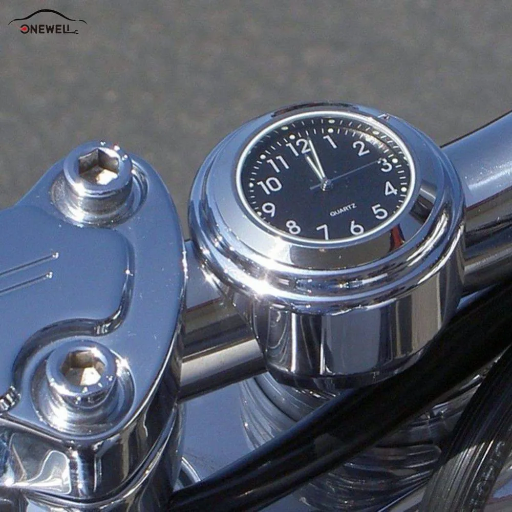 

1Pcs Universal 22-25mm Motorcycle Handlebar Mount Temp Thermometer Clock Watch Motorcycles Accessories