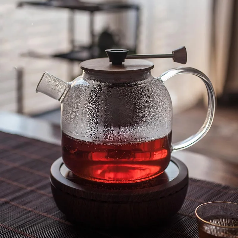 

930ml/1000ml Pull Rod Cooking /Steaming Teapot Heat Resistant Glass Handle Pot / Tea Ceremony Drinkware Flower Tea Kettles Decor