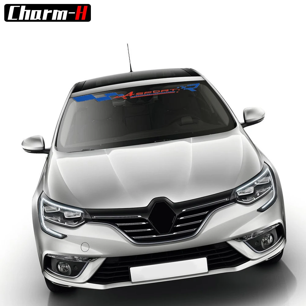 1 Piece Front Window Windsheild Logo Banner Vinyl Decal Stickers for Renault Clio R.S Twingo Megane Captur Sun Visor Stickers