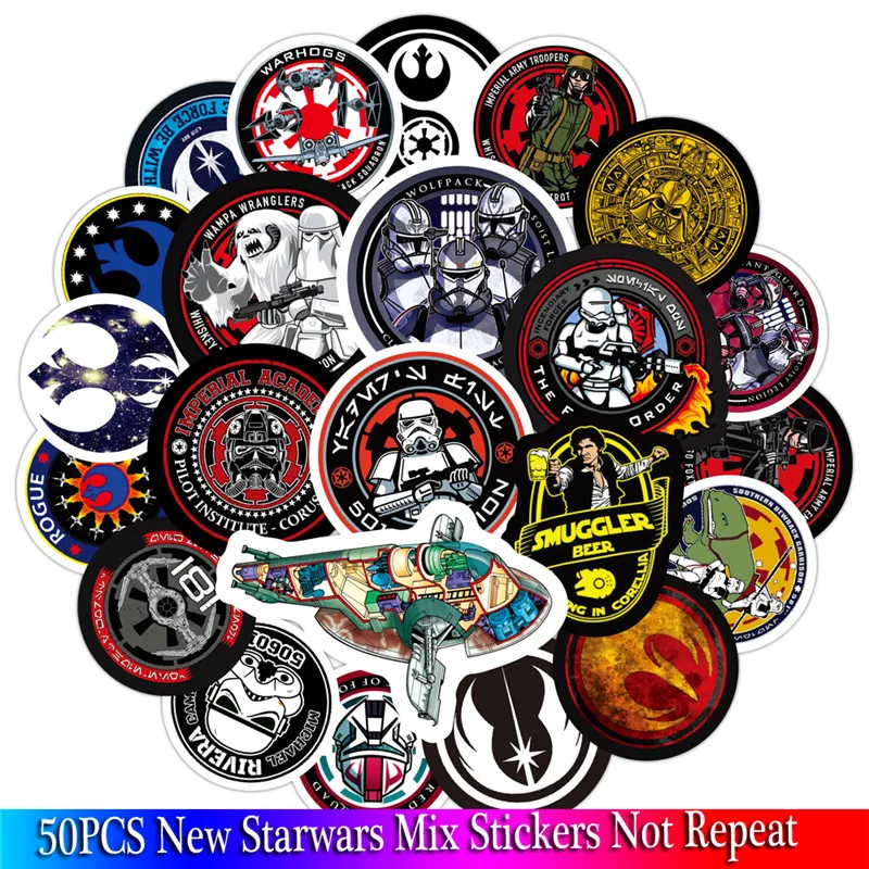 

50pcs/pack New Star Wars Stickers for Luggage Laptop Decal Skateboard Stickers Moto Bicycle Car Guitar Fridge Sticker