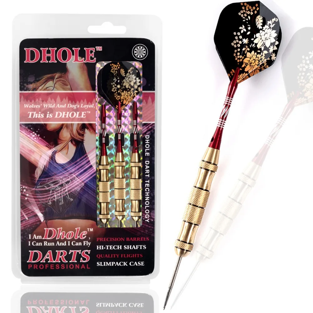 

DHOLE Lady Steel Tip Darts,23 Grams Green Dart Barrels For Girls,Lady Dart Set With Red Dart Shaft,Fllower Flight