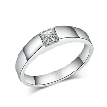 THREEMAN проверенный на подлинность! Solid 14KT Золотое кольцо 0,5 CT Принцесса Solitaire Moissanite кольцо для женщин обещание ювелирные украшения Брак