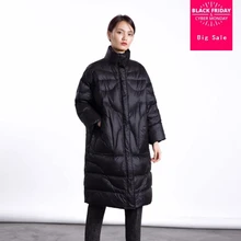 Зимнее, модное, Брендовое, хорошее качество, X-long, выше колена, 90% утиный пух, пальто, женские, с высоким воротником, теплые, пуховики, парки, wq136, Прямая поставка