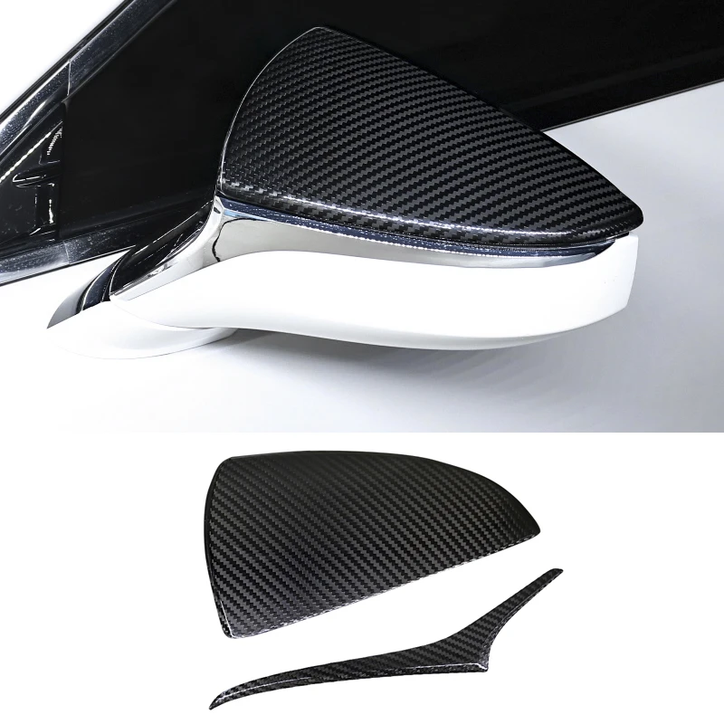 

QHCP Door Side Rear-View Mirror Cover Car Rearview Mirror Decoration Cap 4Pcs Carbon Fiber For Lexus LS350 500H 2018 Accessories