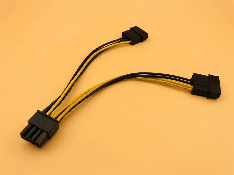 Durable Dual 4Pin to 8Pin Graphics Card Power Cable Dual 4P to 8P Video Card Power Supply D Port Graphics Card Cables for Mining