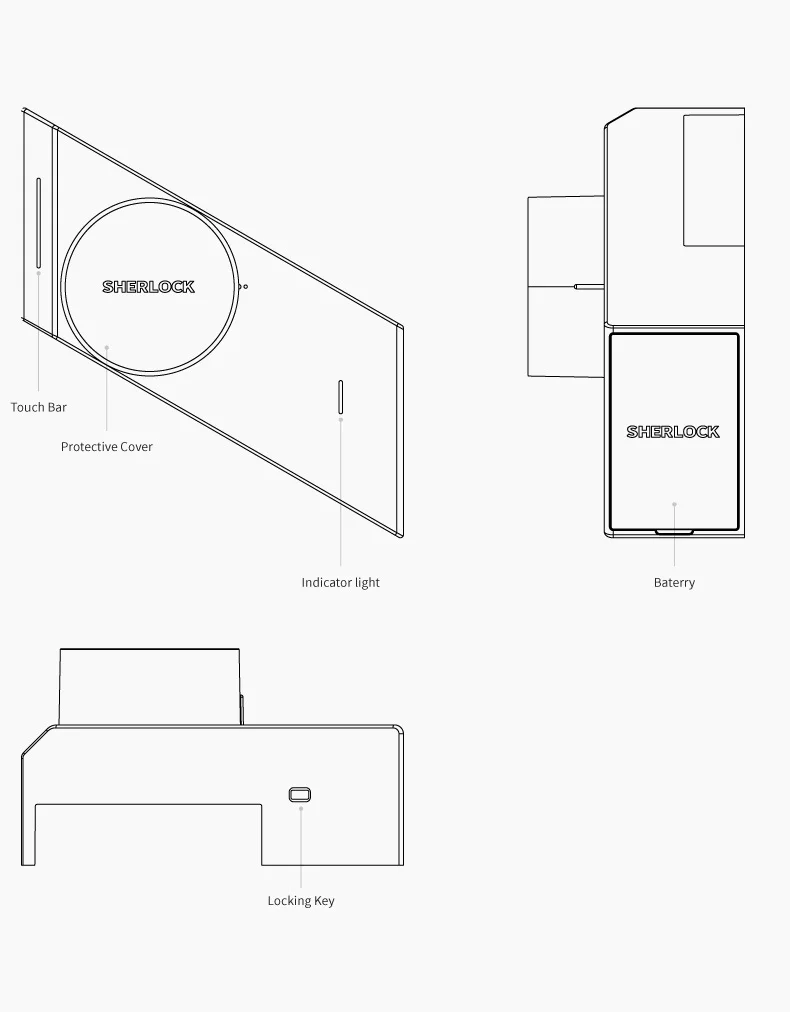 Xiaomi Mijia Sherlock S1 Smart Stick Lock, добавить отпечаток пальца/пароль диск для Xiaomi Smart Home Kit