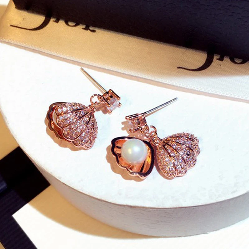 

Sea Shell Earrings For Women Gold Silver Color Statement Earrings Mermaid Rainbow Pearl Shell Earrings Summer Beach Jewelry