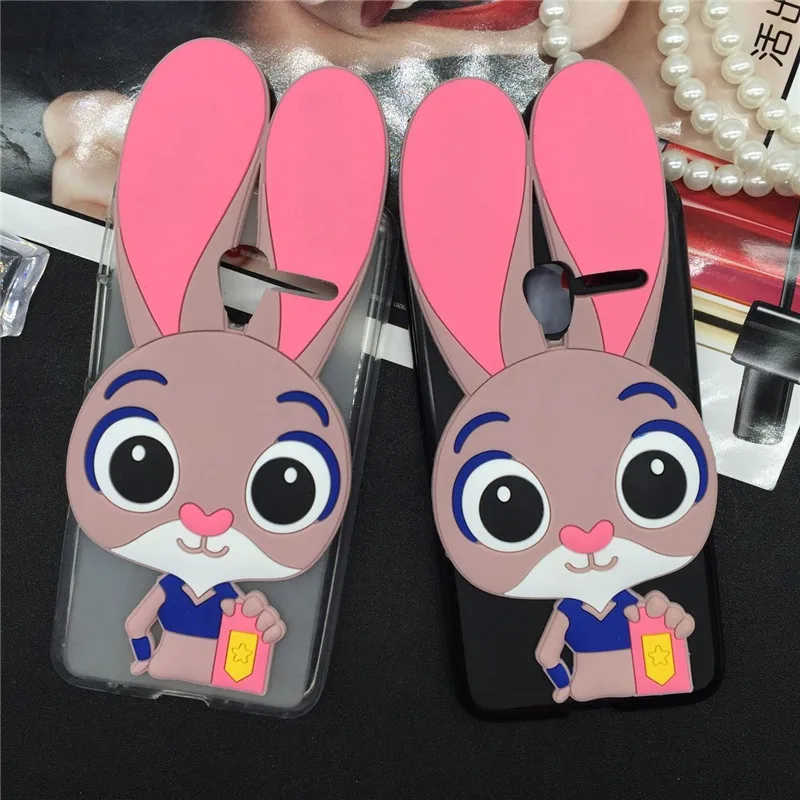 

Lovely Cartoon Rabbit Case for Alcatel One Touch Pixi 3 4.5 4G Version 5017D 5019D 5019 Soft TPU Phone Cases Back Cover 3D Funda
