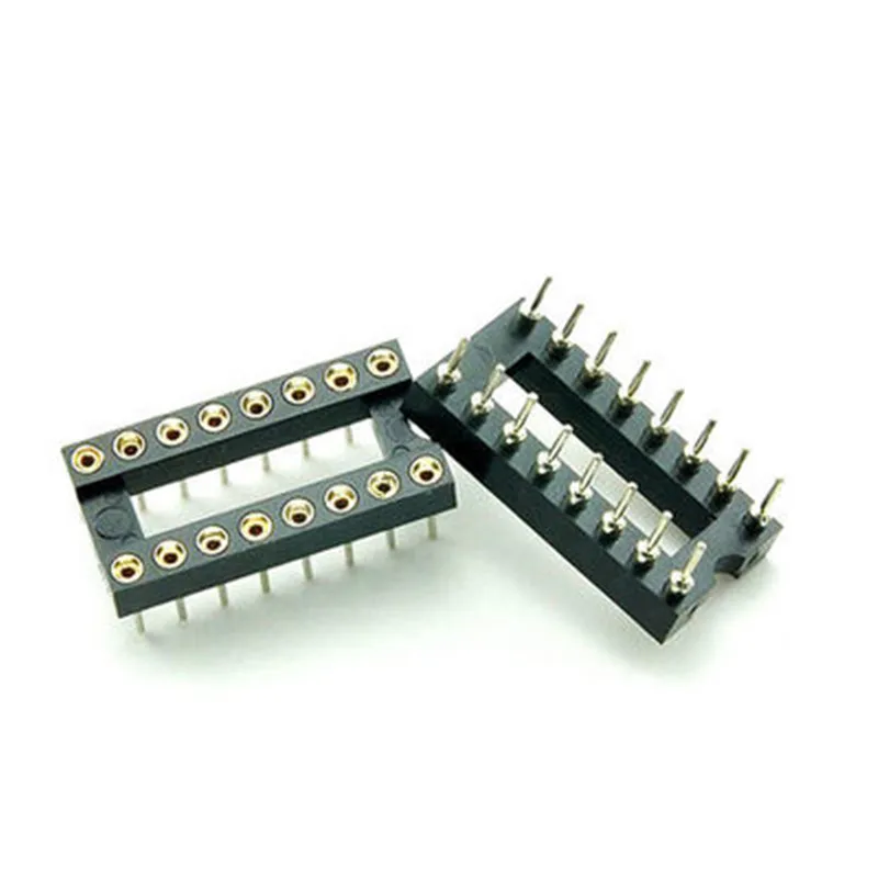 10pcs Round Hole 16 Pin 2.54MM DIP IC Sockets Adaptor Solder Type IC