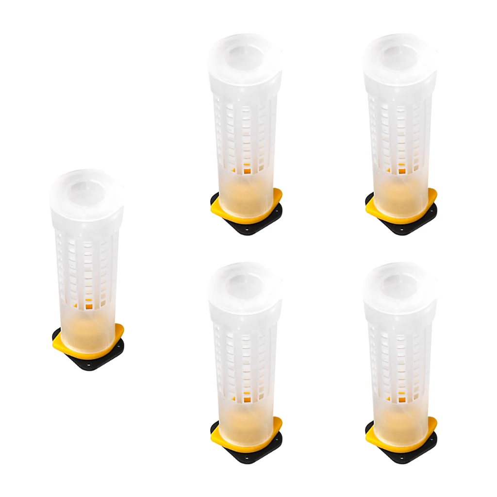 Beekeeping Equip Queen Bee Cage Cover Rearing Cup Holder Roller Cages Kit Bee Hair Roller Trap Beekeeping Tools Garden Supplies