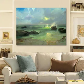 

Framed Thomas Kinkade Oil Paintings Pacific-Nocturne Art Decor Painting Print Giclee Art Print On Canvas