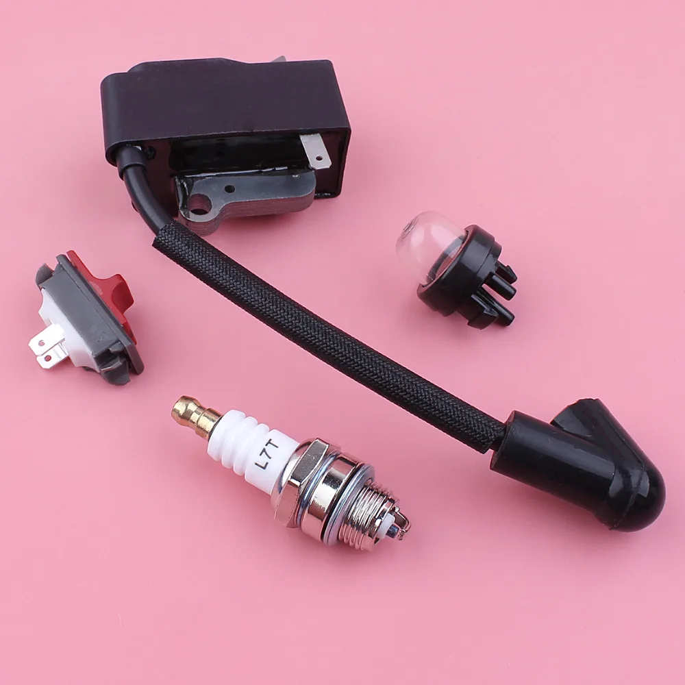 Ignition Coil Stop On Off Switch Primer Bulb Spark Plug Kit For Husqvarna 235R 232R 225R 232L 240RJ 227R 235FR Trimmer Part