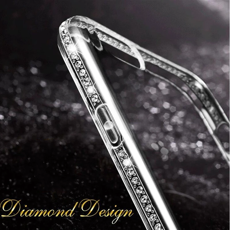 

for iphone 7 plus Case Transparent Silicone Clear Cases for iphone 7 6 6s Plus Rhinestone Diamond TPU Rubber Cover Accesories