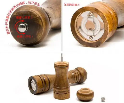 Wooden Oak Pepper Spice Salt Corn Mill Grinder Muller Temperos Shaker Manual Kitchen Tool Barbecue kitchen Accessory | Дом и сад
