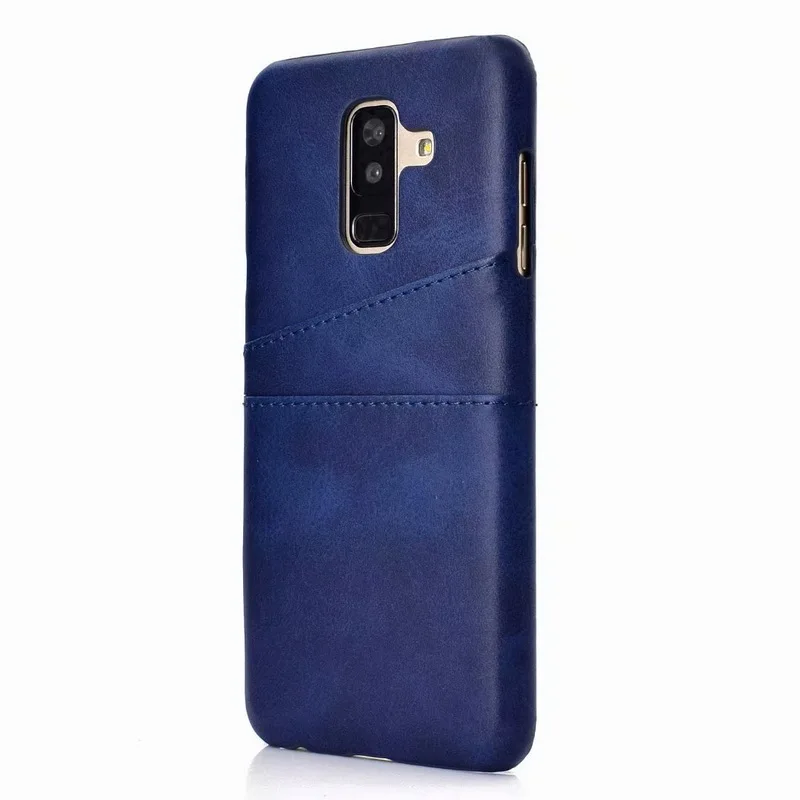 Для samsung Galaxy S8 S9 S10 Plus Note 10 Plus 8 9 A70 A50 A7 A9 Модный чехол-накладка с отделениями для карт из искусственной кожи+ поликарбонатные чехлы - Цвет: Blue