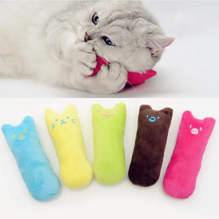 

Wholesale Cute Interactive Fancy Pets Teeth Grinding Catnip Toys Claws Thumb Bite Cat mint Random color