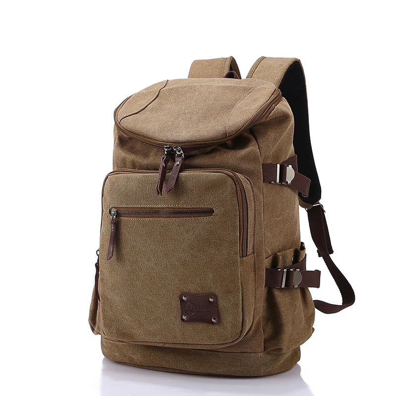High Quality Men Backpack Zipper Solid Men's Travel Bags Canvas Bag mochila masculina bolsa school bags