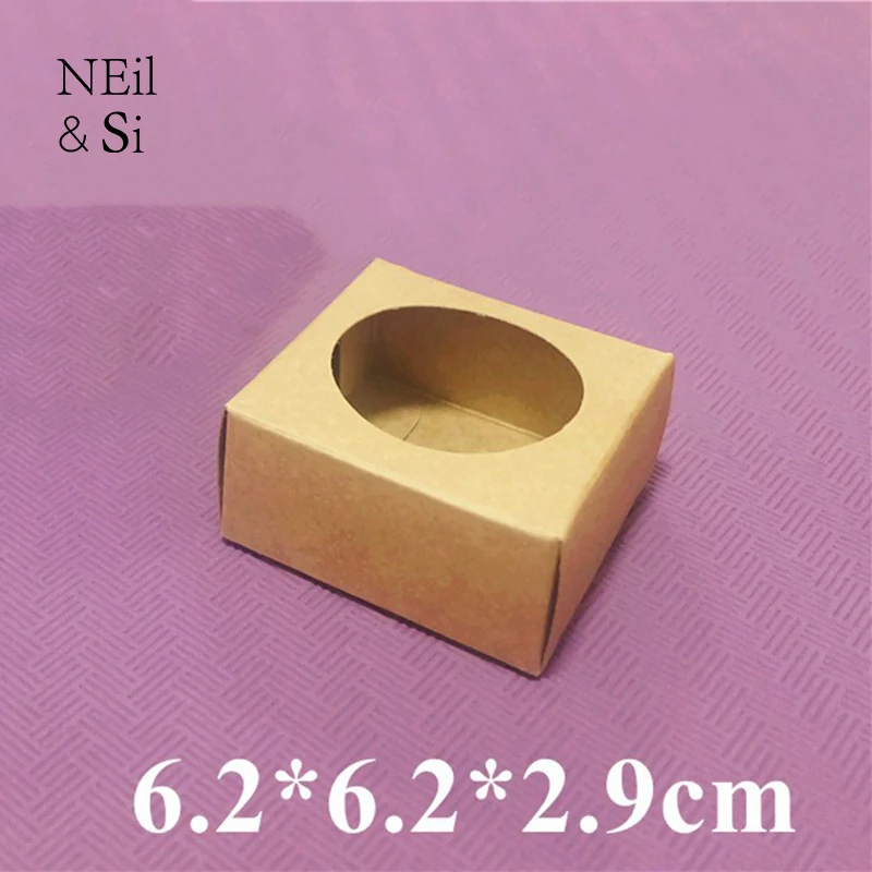 

Kraft Paper Window Box Handmade Soap Gift Candy Packing Paperboard Boxes 6.2*6.2*2.9cm Free Shipping