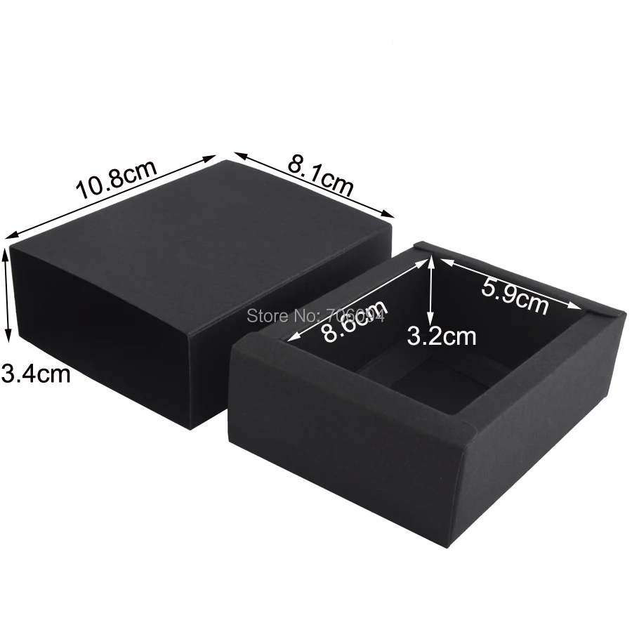 50 шт. 10,8x8,1x3,4 см косметическая черная короб для бумаг, ручная работа, черные подарочные коробки для конфет, футляр для эфирного масла, коробка с логотипом на заказ