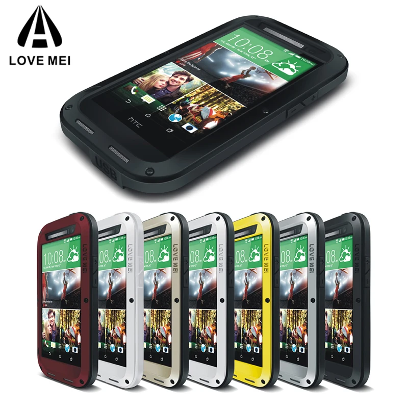 

LOVE MEI Aluminum Metal Case For HTC One M8 Cover Powerful Armor Shockproof Life Waterproof Case For HTC One M8 (5 inch) Capa