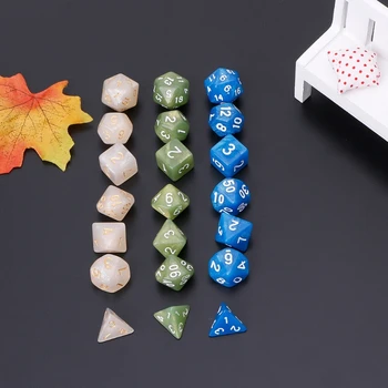 

7 Pcs/set Flickering Polyhedral Dice For Dragon Pathfinder D20 D12 2xD10 D8 D6 D4