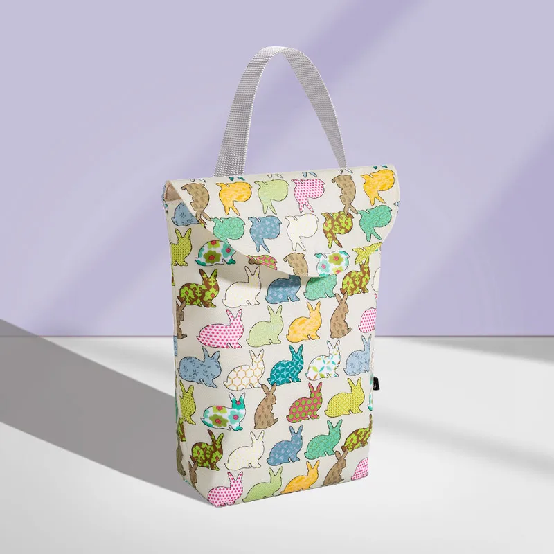 Sunveno Многофункциональный органайзер для детских подгузников многоразовый Водонепроницаемый модный принт Влажная/сухая сумка Мумия сумка для хранения дорожная сумка для подгузников - Цвет: Rabbit