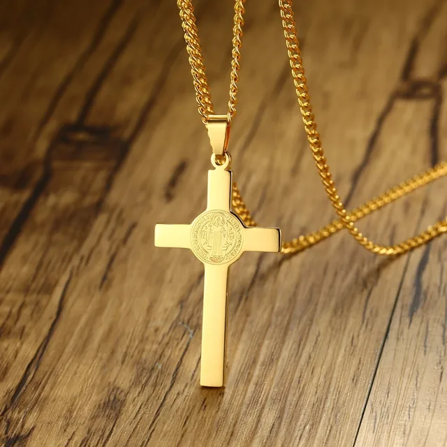 Buy Men's St. Benedict Exorcism Blessing Cross Pendant