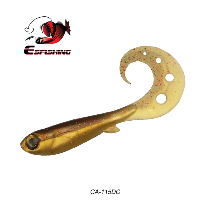 CA115DC ESFISHING, новинка, мягкие приманки, кудрявый пловец, 100 мм, 6 г, 6 шт., рыболовные наживки для щуки, форели - Цвет: CA115DC